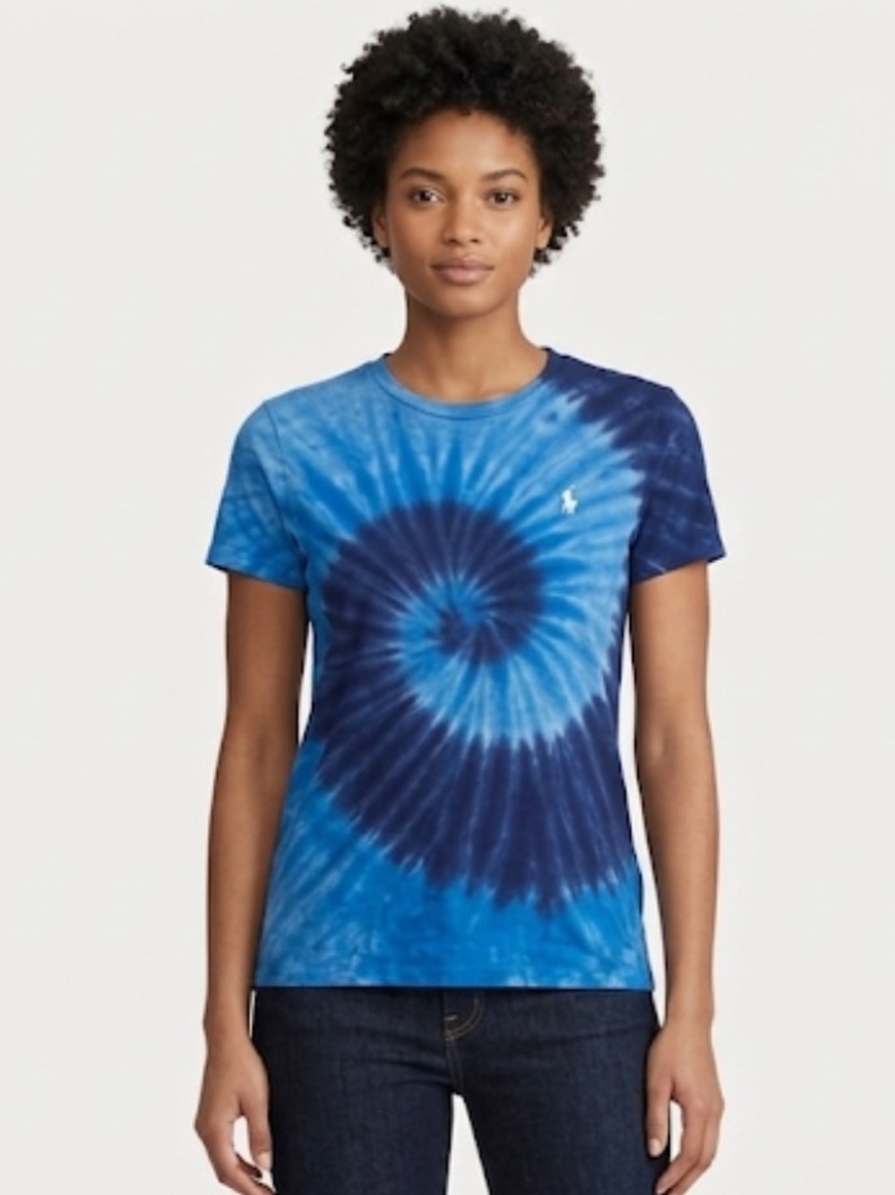 34 Polo Ralph Lauren Tie-Dye Tee XS | 100% Cotton | Blue Spiral | Retro Revival